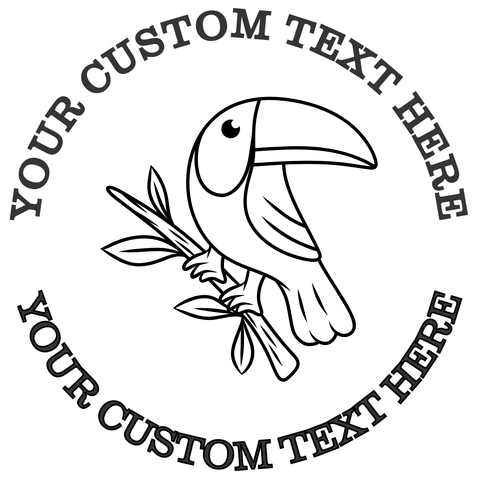 Toucan Bird  Self-Inking Custom Rubber Stamp | Personalized Return Address Stamp | Name & Address Customizable | 1.6" In Diameter Self Inking Rubber Stamp (SH-76756)