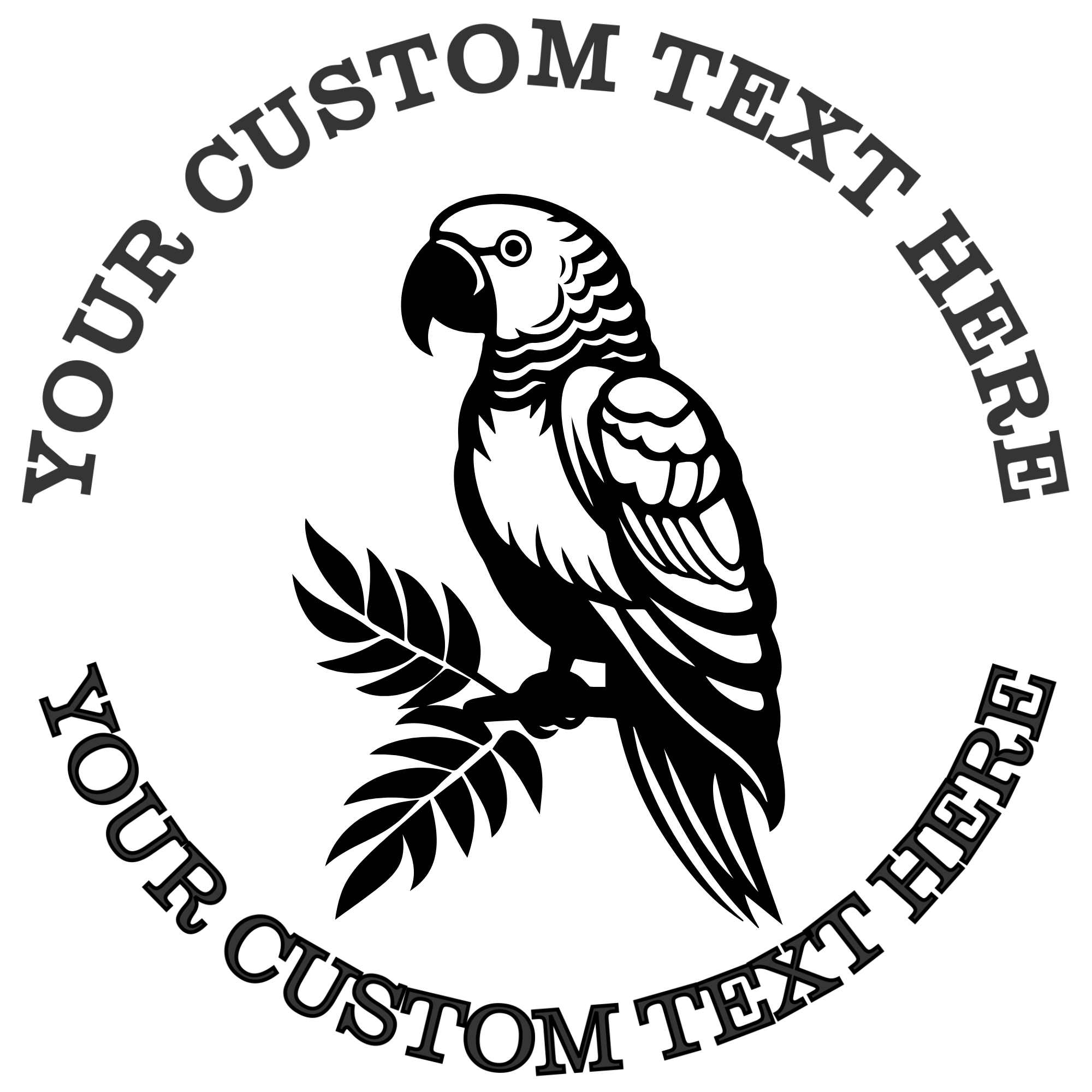 Macaw Parrot  Self-Inking Custom Rubber Stamp | Personalized Return Address Stamp | Name & Address Customizable | 1.6" In Diameter Self Inking Rubber Stamp (SH-76764)