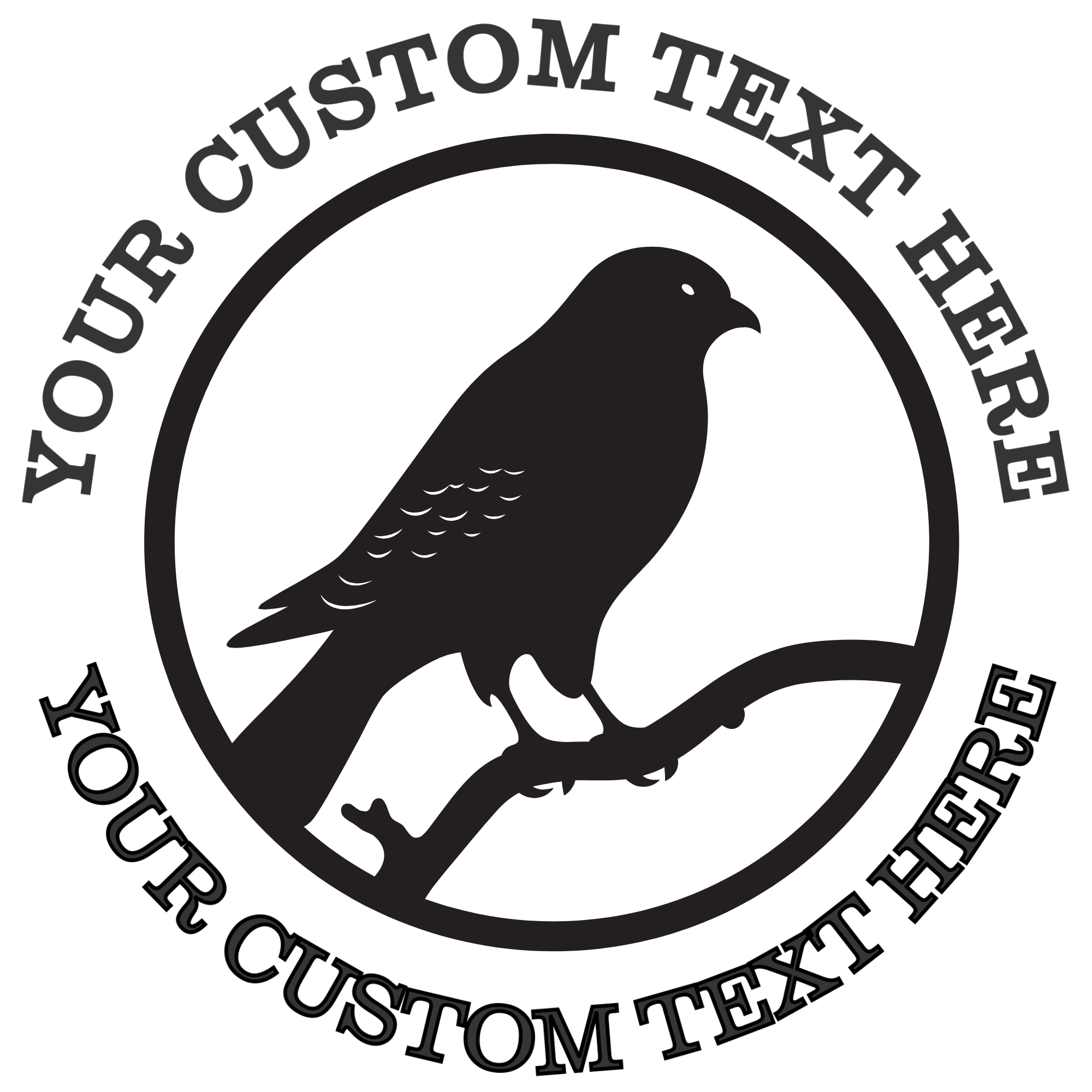 Hawk Sitting on a Branch  Self-Inking Custom Rubber Stamp | Personalized Return Address Stamp | Name & Address Customizable | 1.6" In Diameter Self Inking Rubber Stamp (SH-76769)