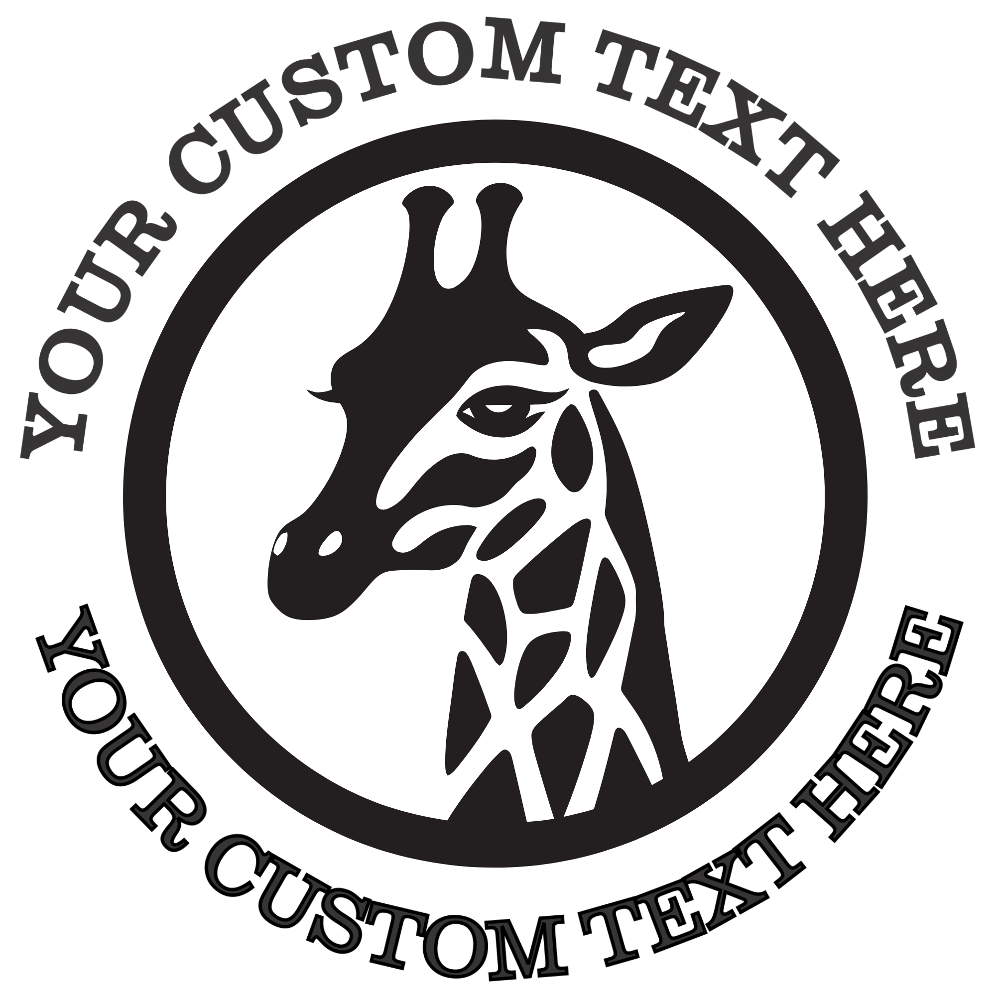 Giraffe Head in a Circle  Self-Inking Custom Rubber Stamp | Personalized Return Address Stamp | Name & Address Customizable | 1.6" In Diameter Self Inking Rubber Stamp (SH-76773)