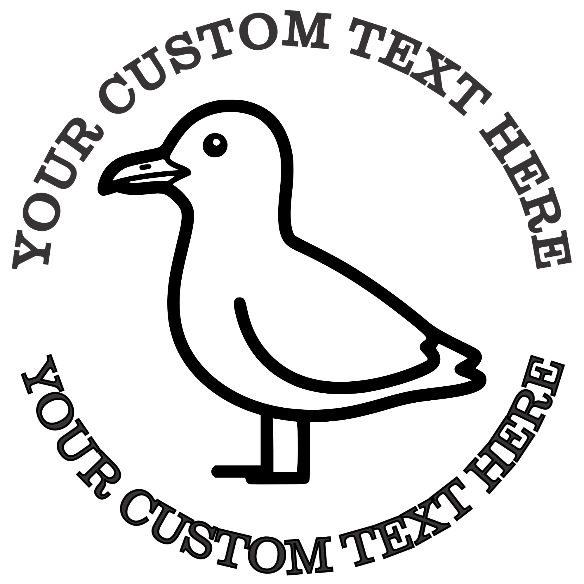 Little Seagull  Self-Inking Custom Rubber Stamp | Personalized Return Address Stamp | Name & Address Customizable | 1.6" In Diameter Self Inking Rubber Stamp (SH-76777)