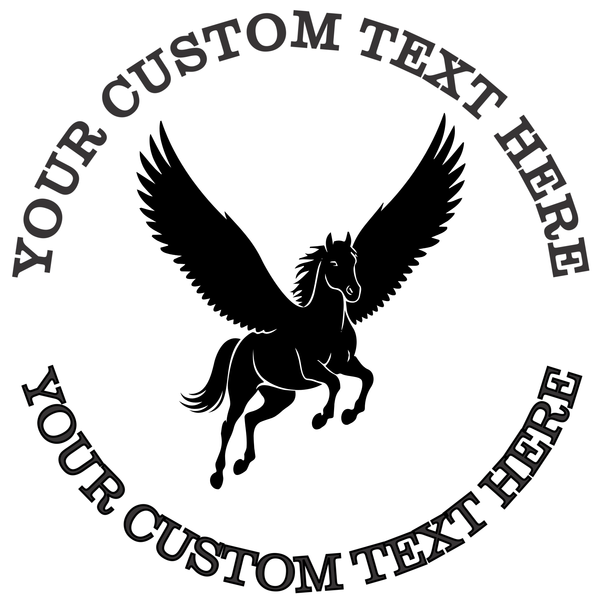 Pegasus  Self-Inking Custom Rubber Stamp | Personalized Return Address Stamp | Name & Address Customizable | 1.6" In Diameter Self Inking Rubber Stamp (SH-76800)