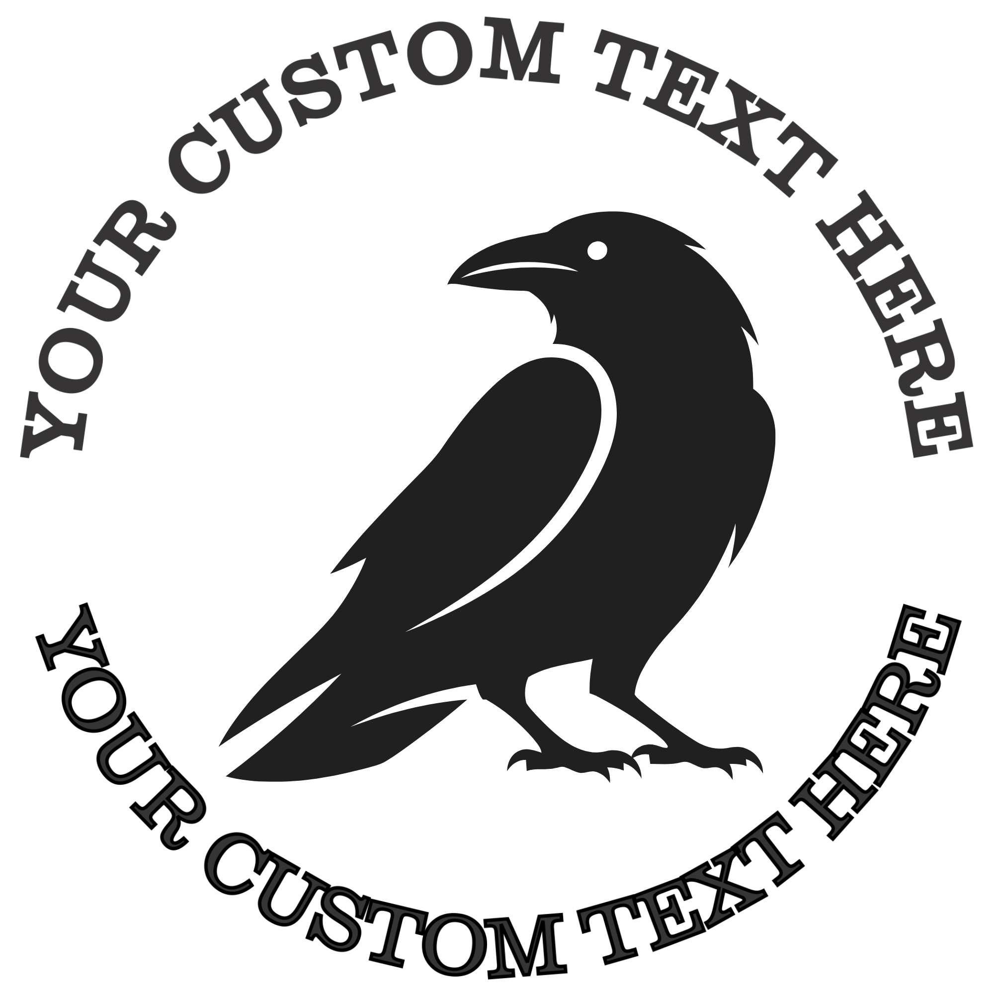 Beautiful Crow  Self-Inking Custom Rubber Stamp | Personalized Return Address Stamp | Name & Address Customizable | 1.6" In Diameter Self Inking Rubber Stamp (SH-76802)