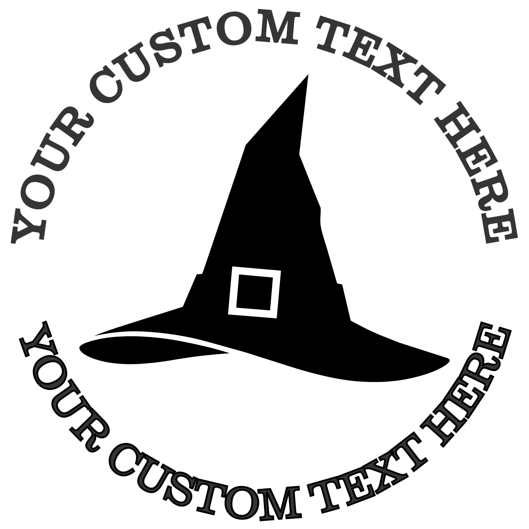 Witch's Hat  Self-Inking Custom Rubber Stamp | Personalized Return Address Stamp | Name & Address Customizable | 1.6" In Diameter Self Inking Rubber Stamp (SH-76803)