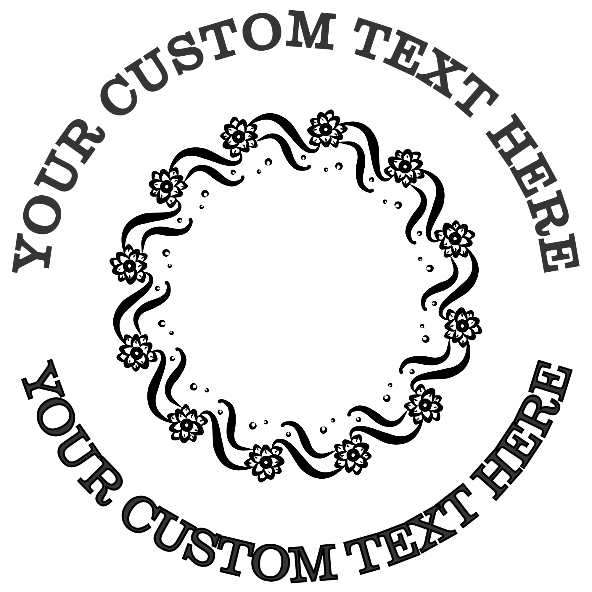 Ornate Circle  Self-Inking Custom Rubber Stamp | Personalized Return Address Stamp | Name & Address Customizable | 1.6" In Diameter Self Inking Rubber Stamp (SH-76814)