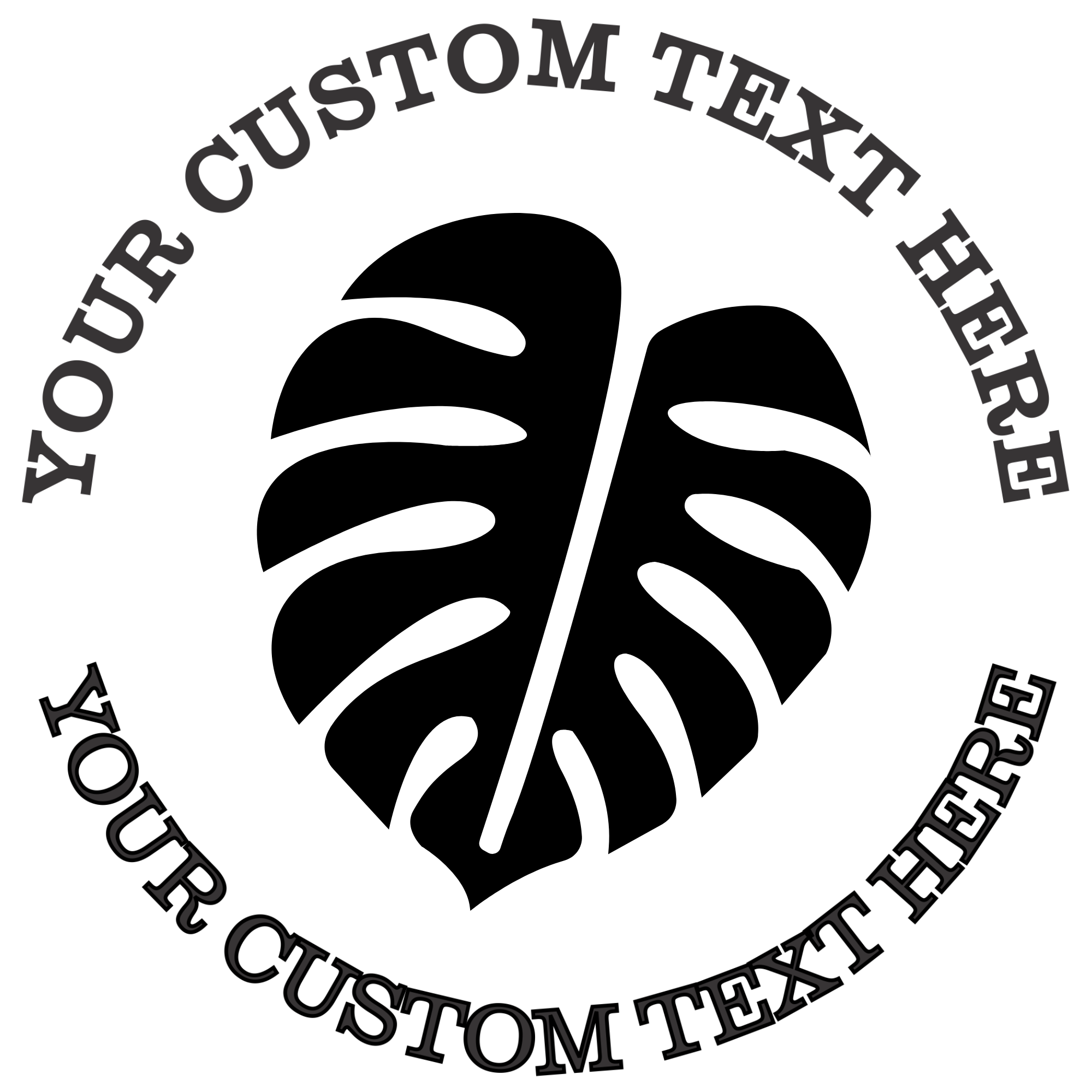 Tropical Leaf  Self-Inking Custom Rubber Stamp | Personalized Return Address Stamp | Name & Address Customizable | 1.6" In Diameter Self Inking Rubber Stamp (SH-76816)
