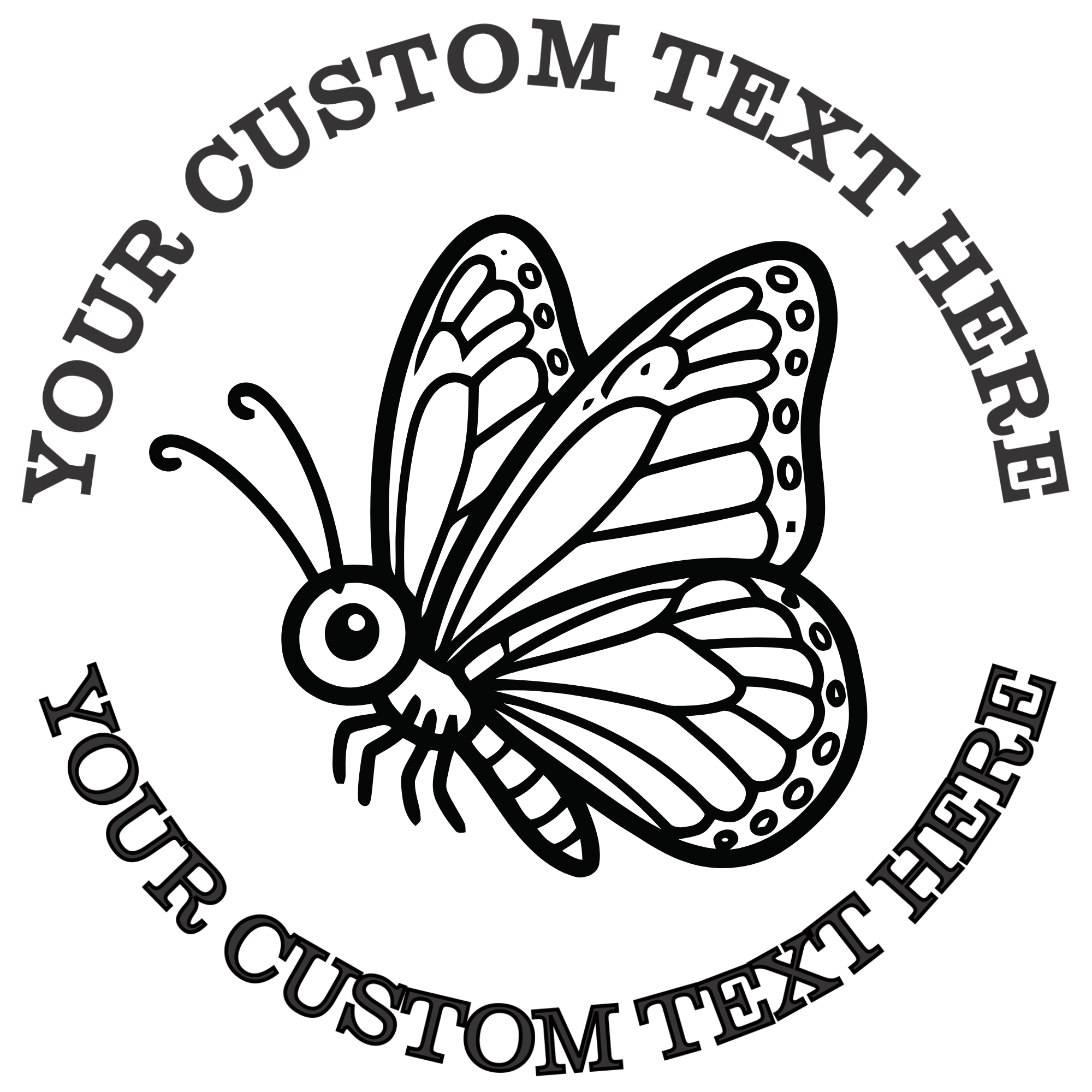 Cute Baby Butterfly  Self-Inking Custom Rubber Stamp | Personalized Return Address Stamp | Name & Address Customizable | 1.6" In Diameter Self Inking Rubber Stamp (SH-76845)