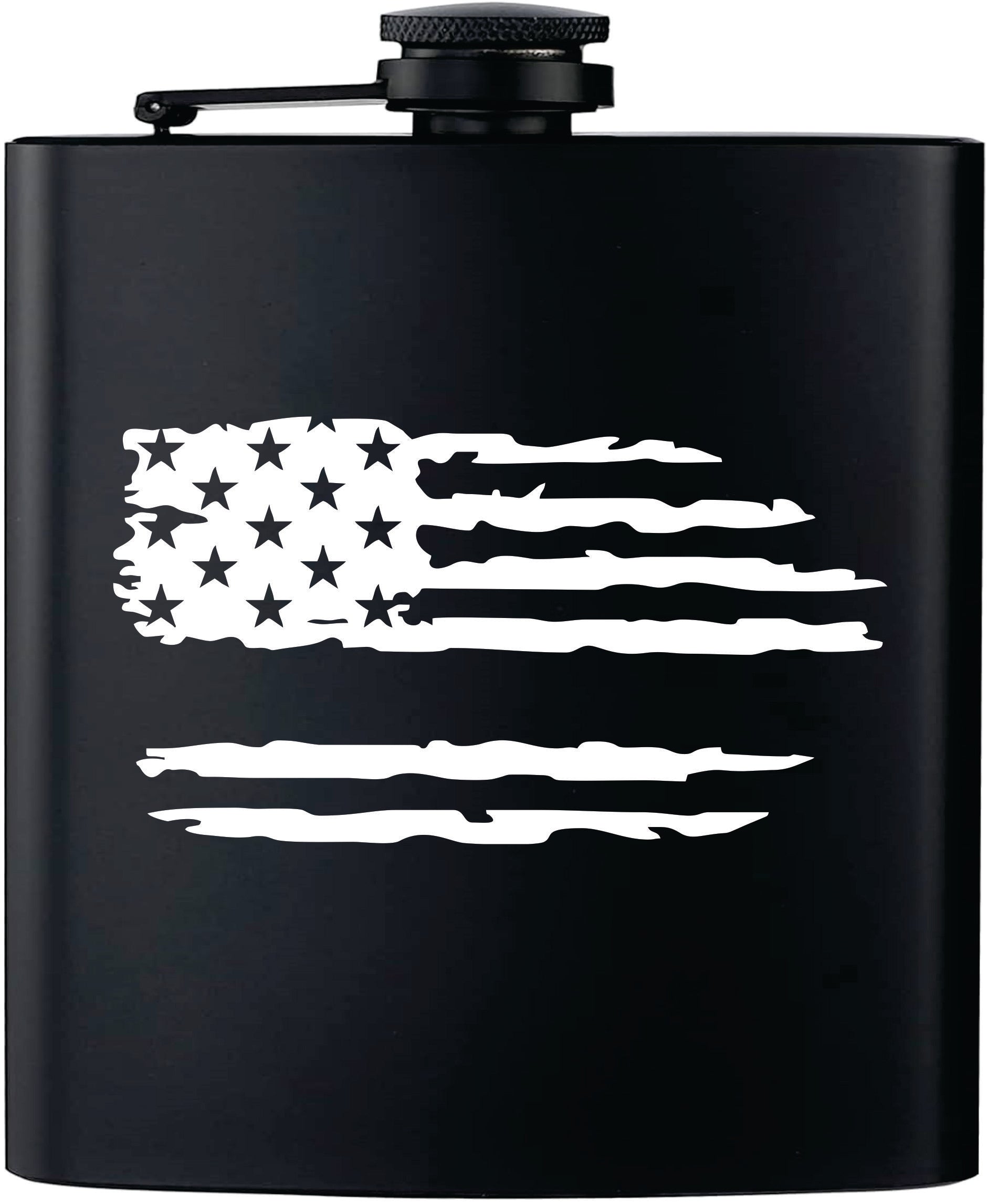 American Flag 6oz Personalized Flask With 1 Line of Text