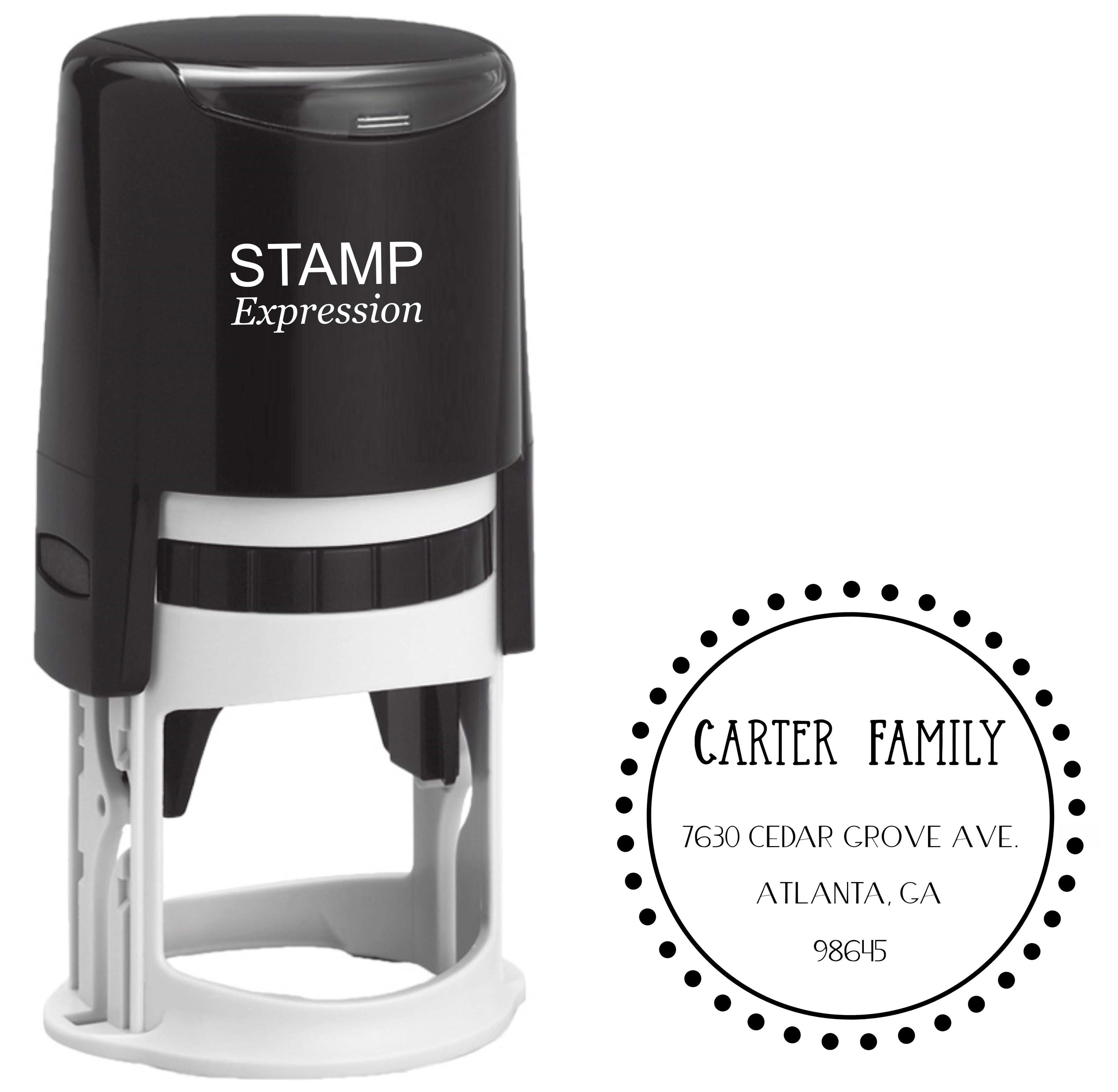 Carter Dotted Frame Address Stamp