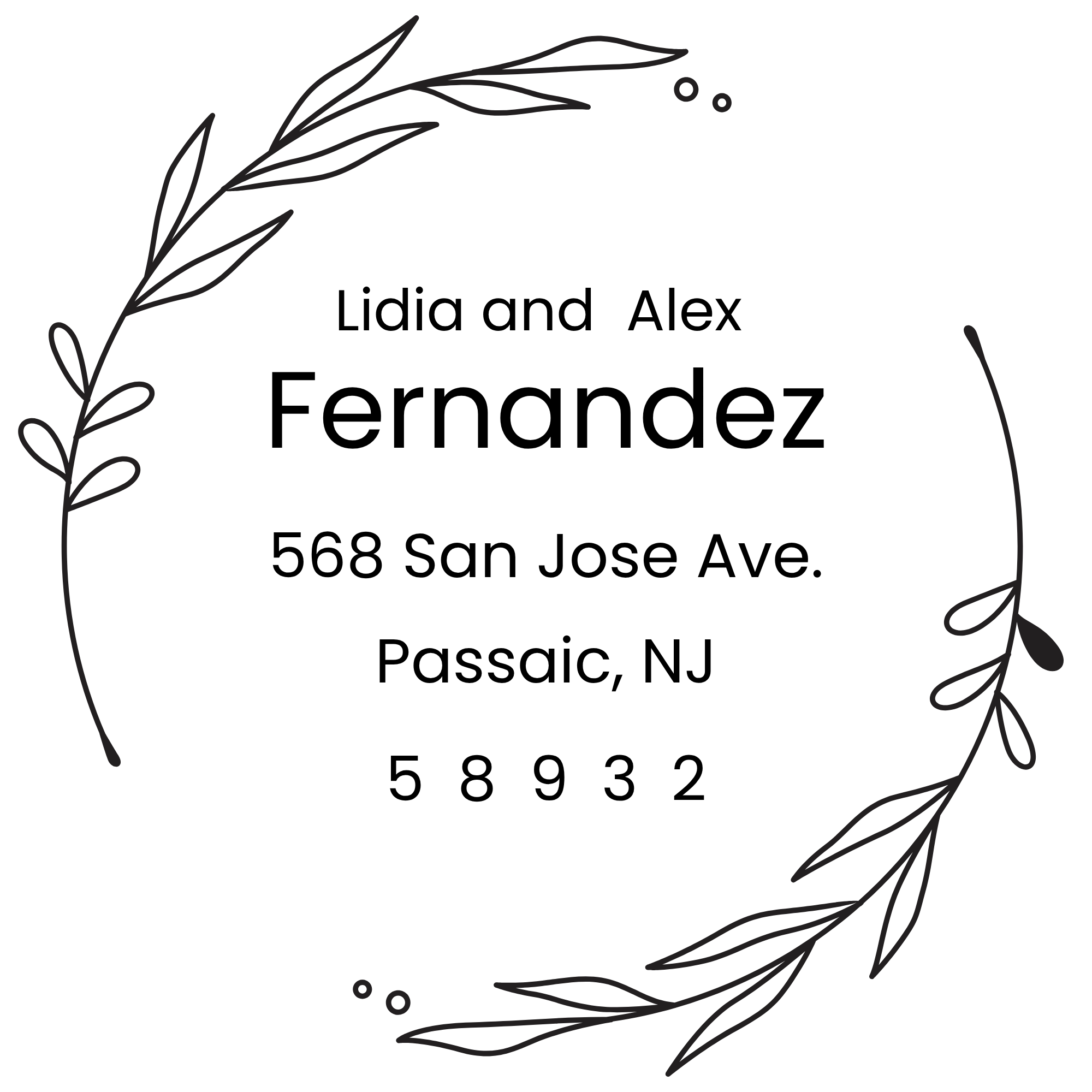 Fernandez Floral Frame Address Stamp