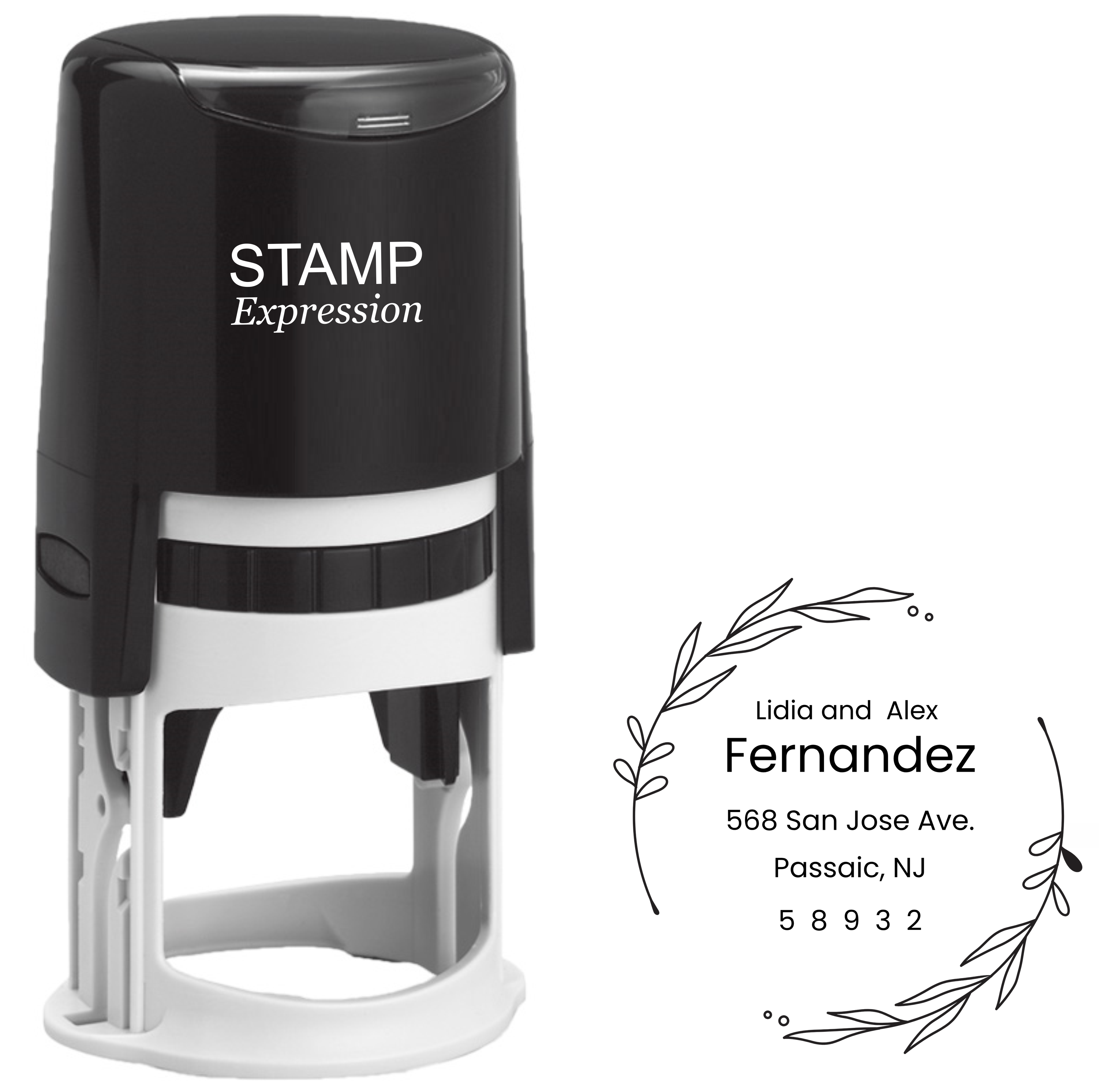 Fernandez Floral Frame Address Stamp
