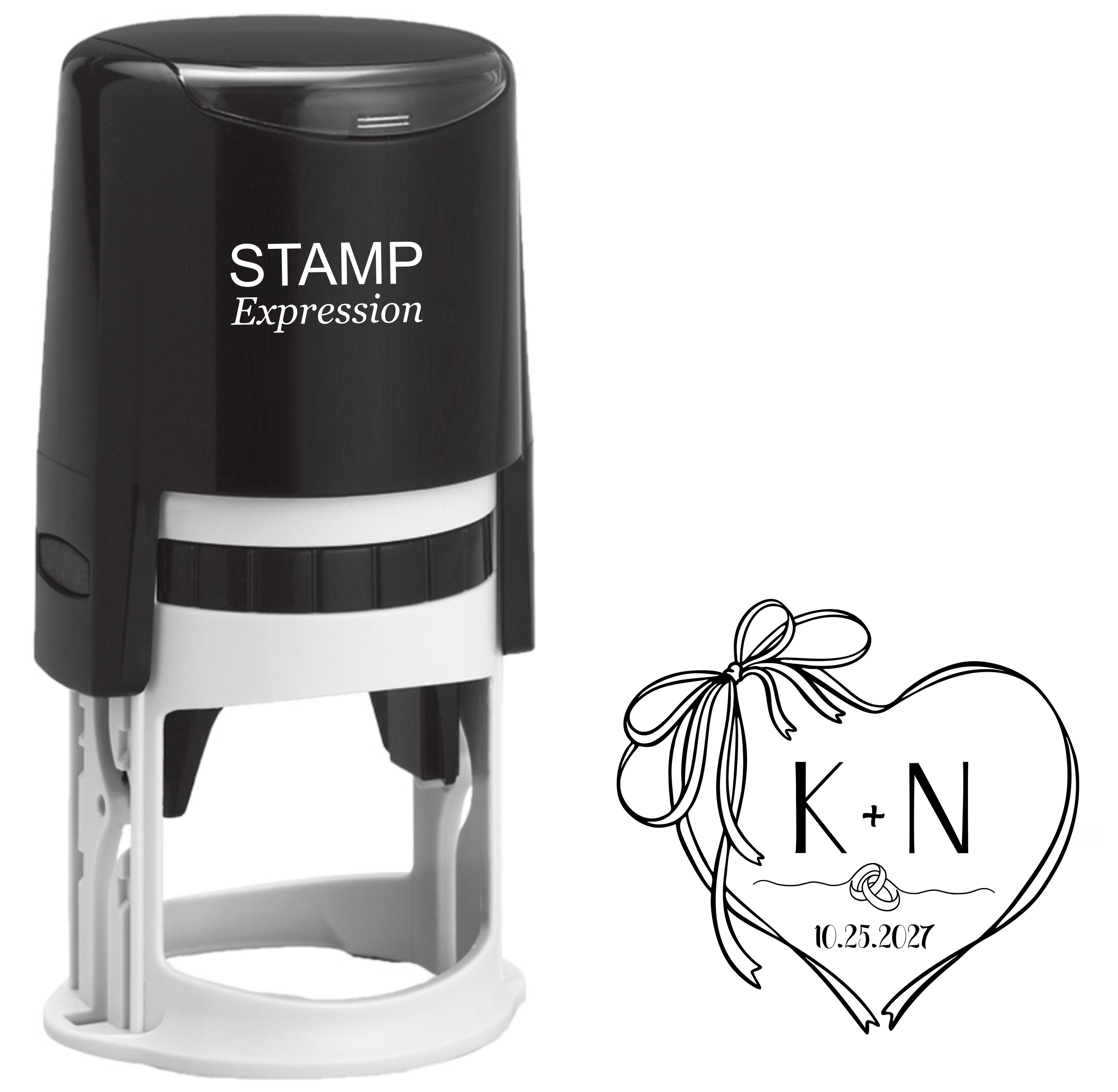 K & N Wedding Rings Stamp With Date