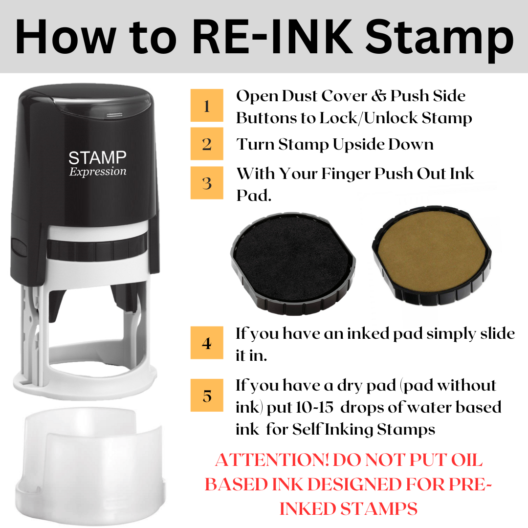 Sparkling tooth outline  Self-Inking Custom Rubber Stamp | Personalized Return Address Stamp | Name & Address Customizable | 1.6" In Diameter (SH-76594)