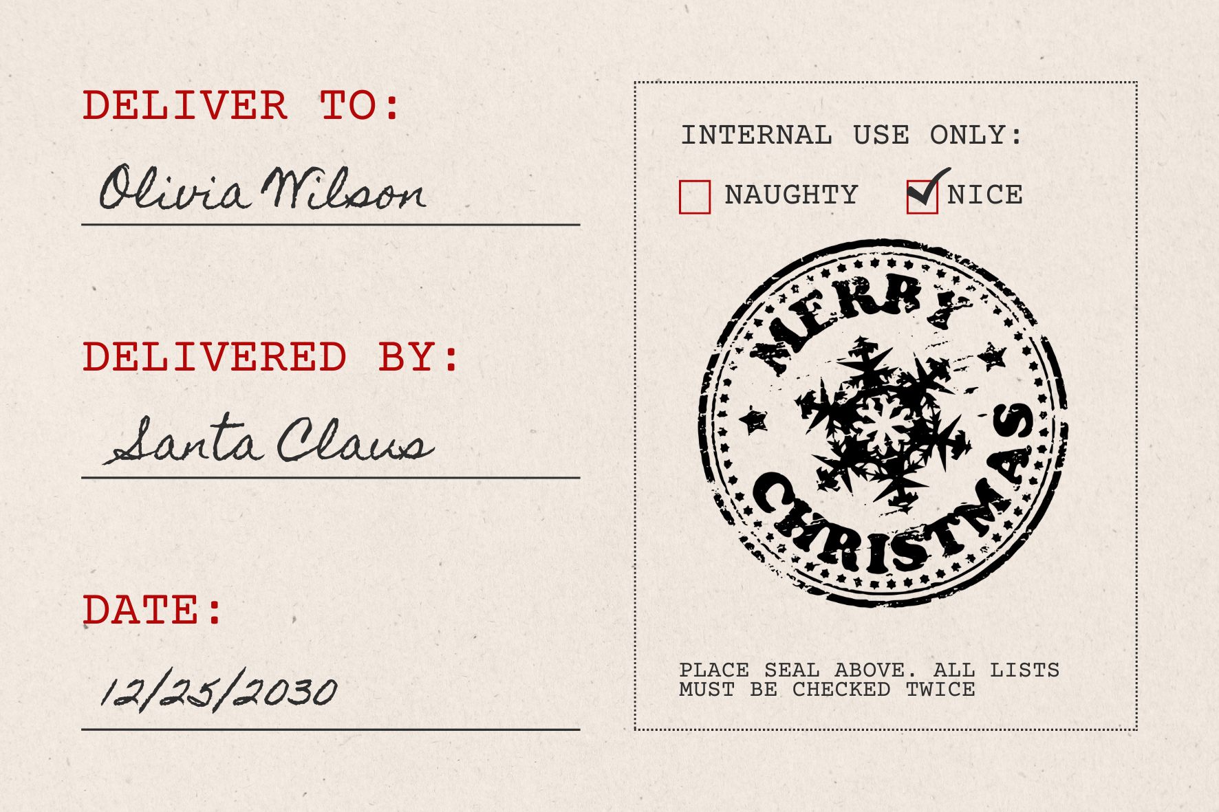 Merry Christmas Rustic Christmas Stamp (SH-76256)