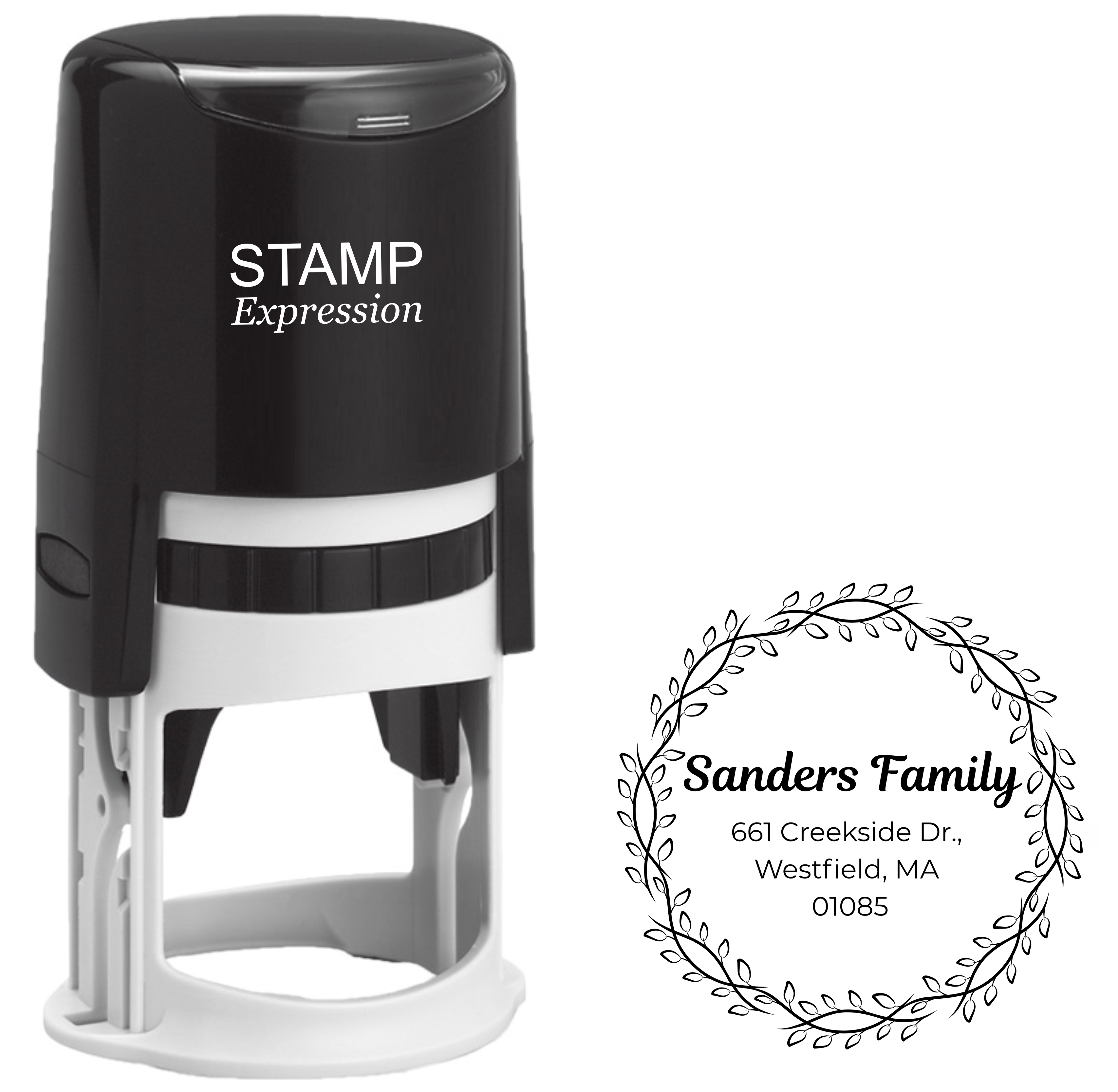 Sanders Floral Frame Address Stamp