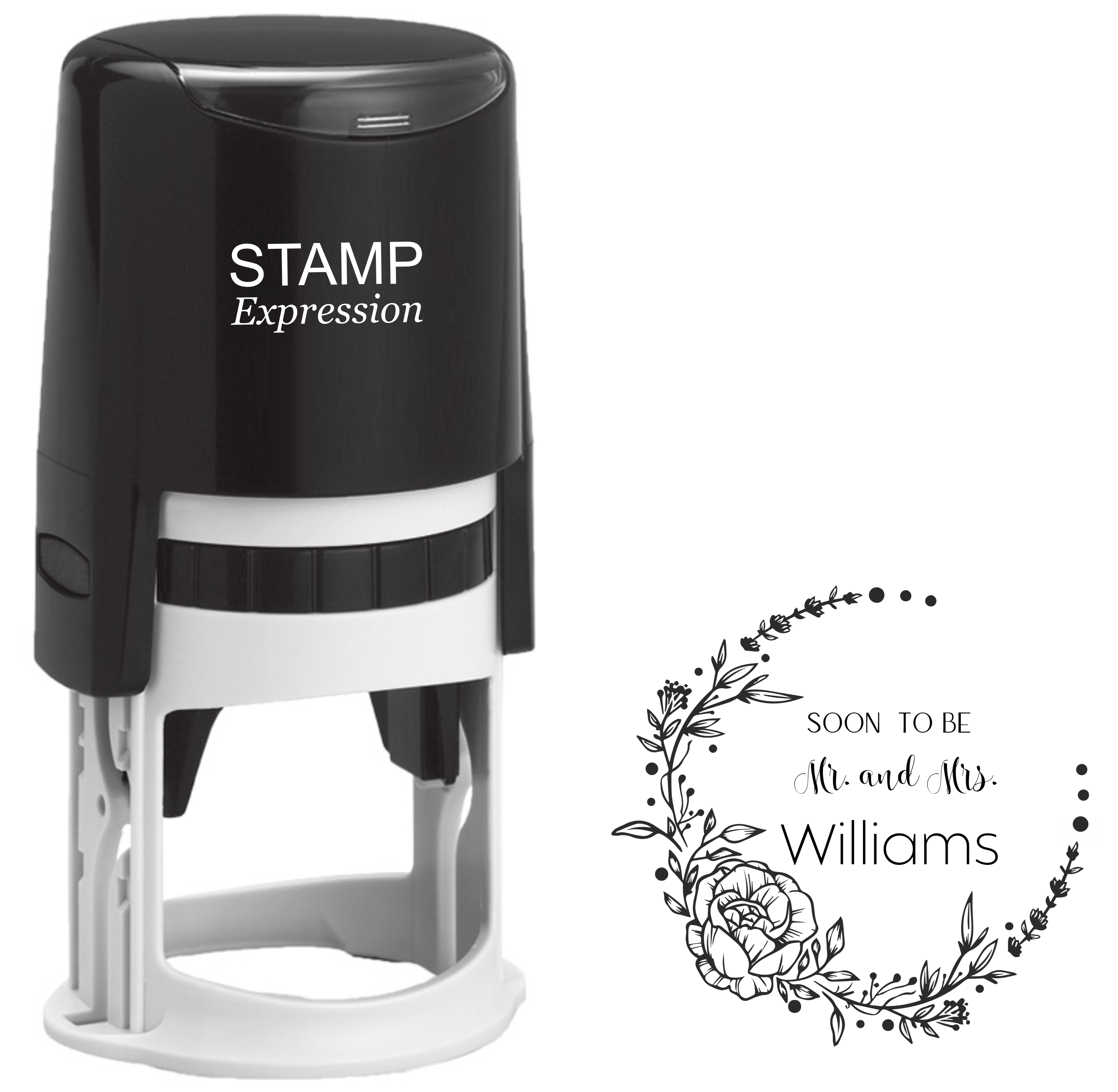 Soon To Be Mr. and Mrs. Rose Border Wedding Stamp