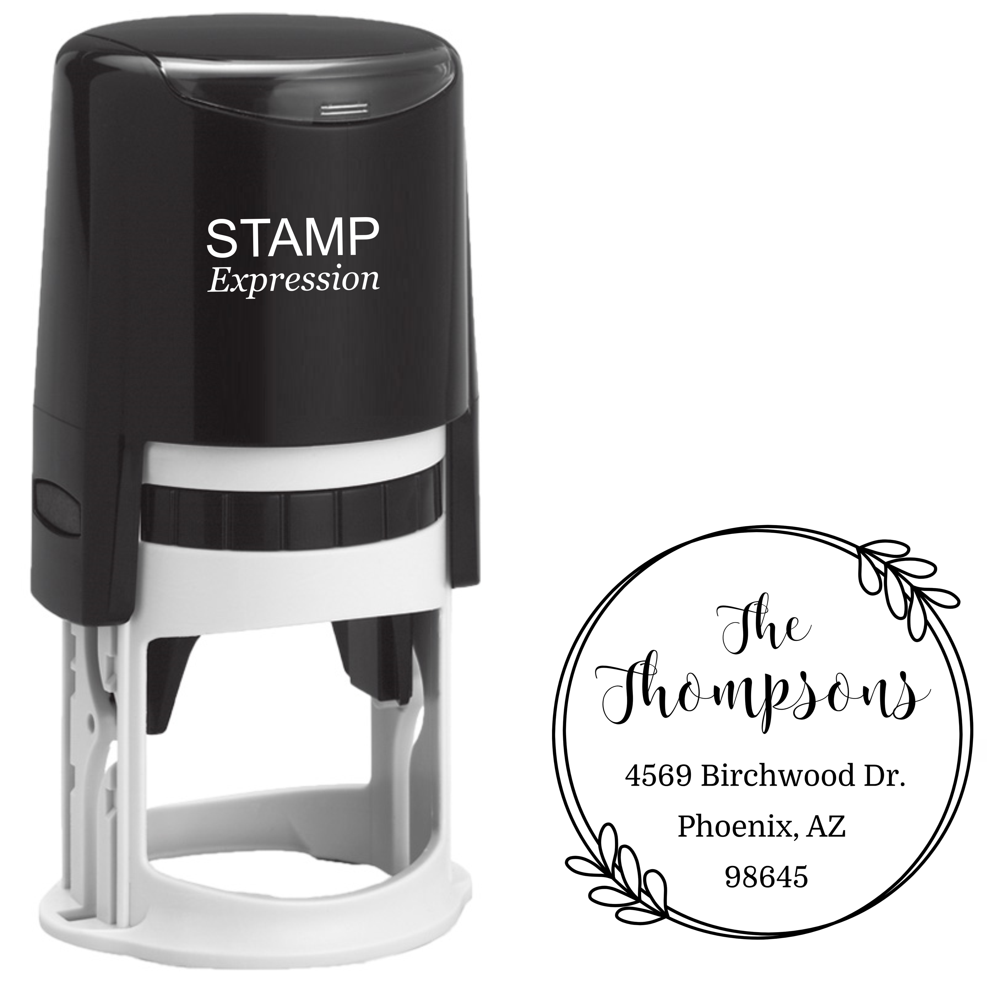 The Thompsons Floral Frame Address Stamp