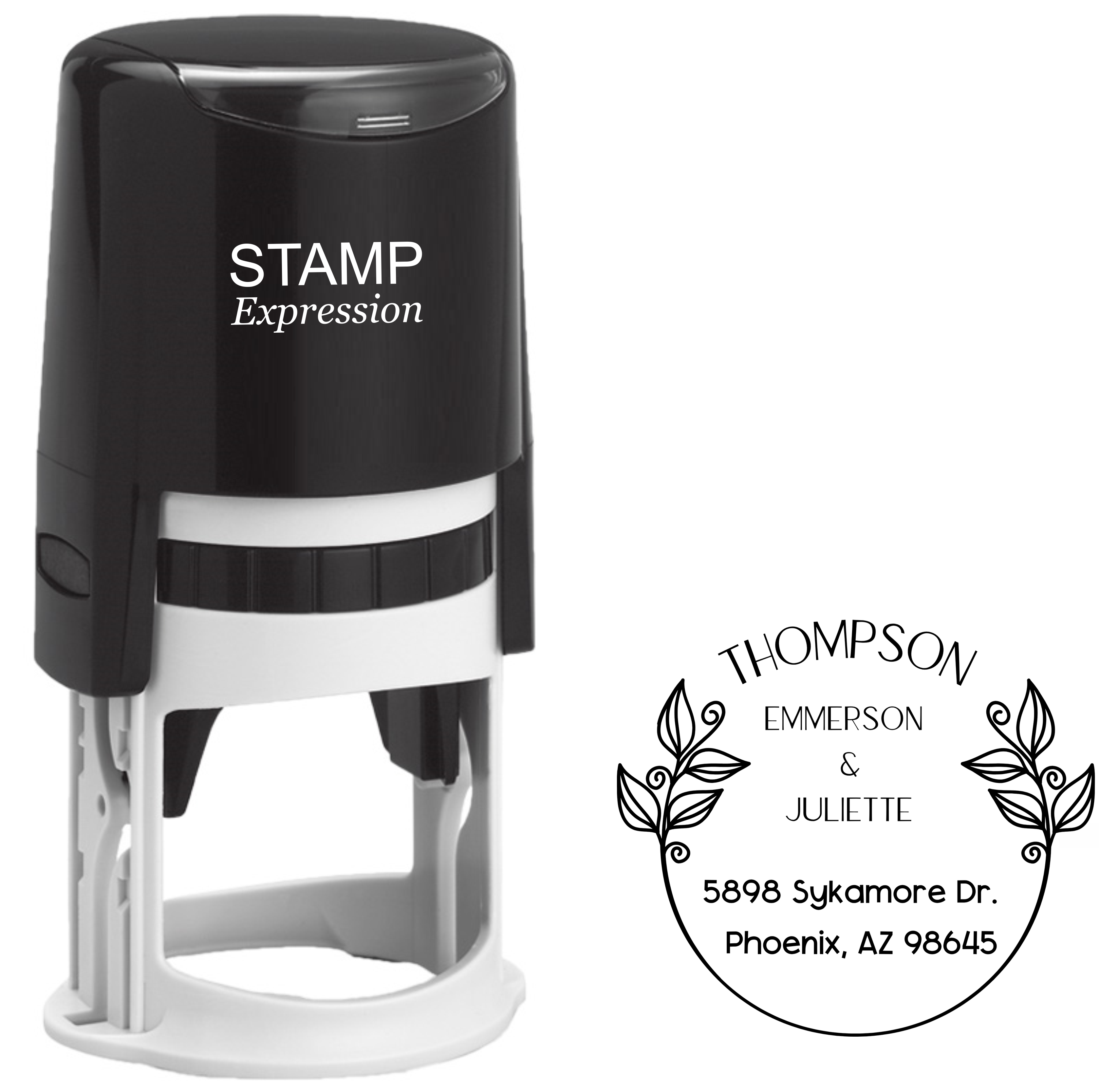 Thompson Floral Frame Address Stamp