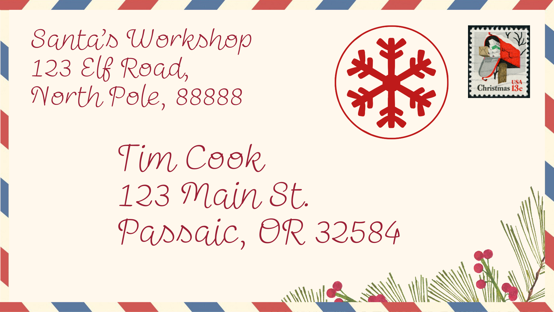 Snow Flake In a Circle Christmas Stamp (SH-76267)