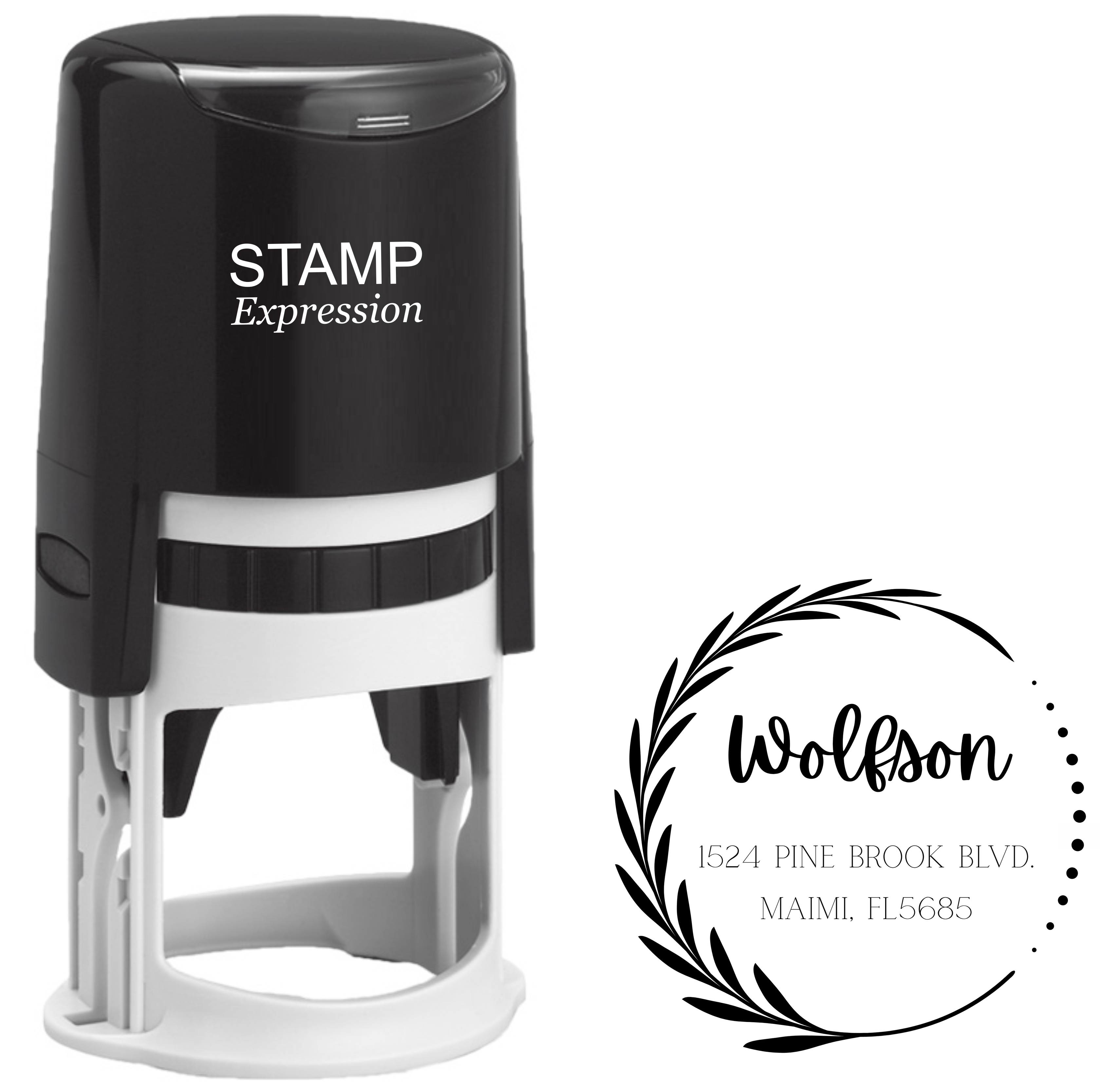 Wollson Floral Address Stamp