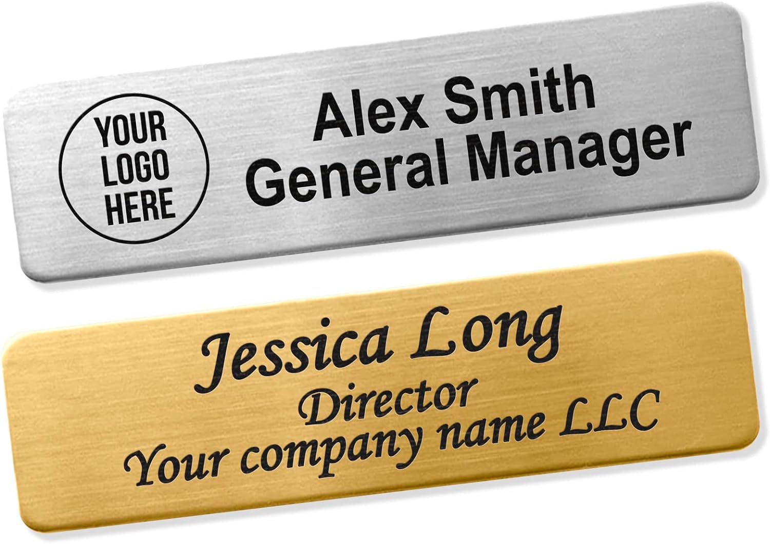 Custom Engraved Name Tag Badges – Personalized Identification with Pin or Magnetic Backing, 1 Inch x 3 Inches