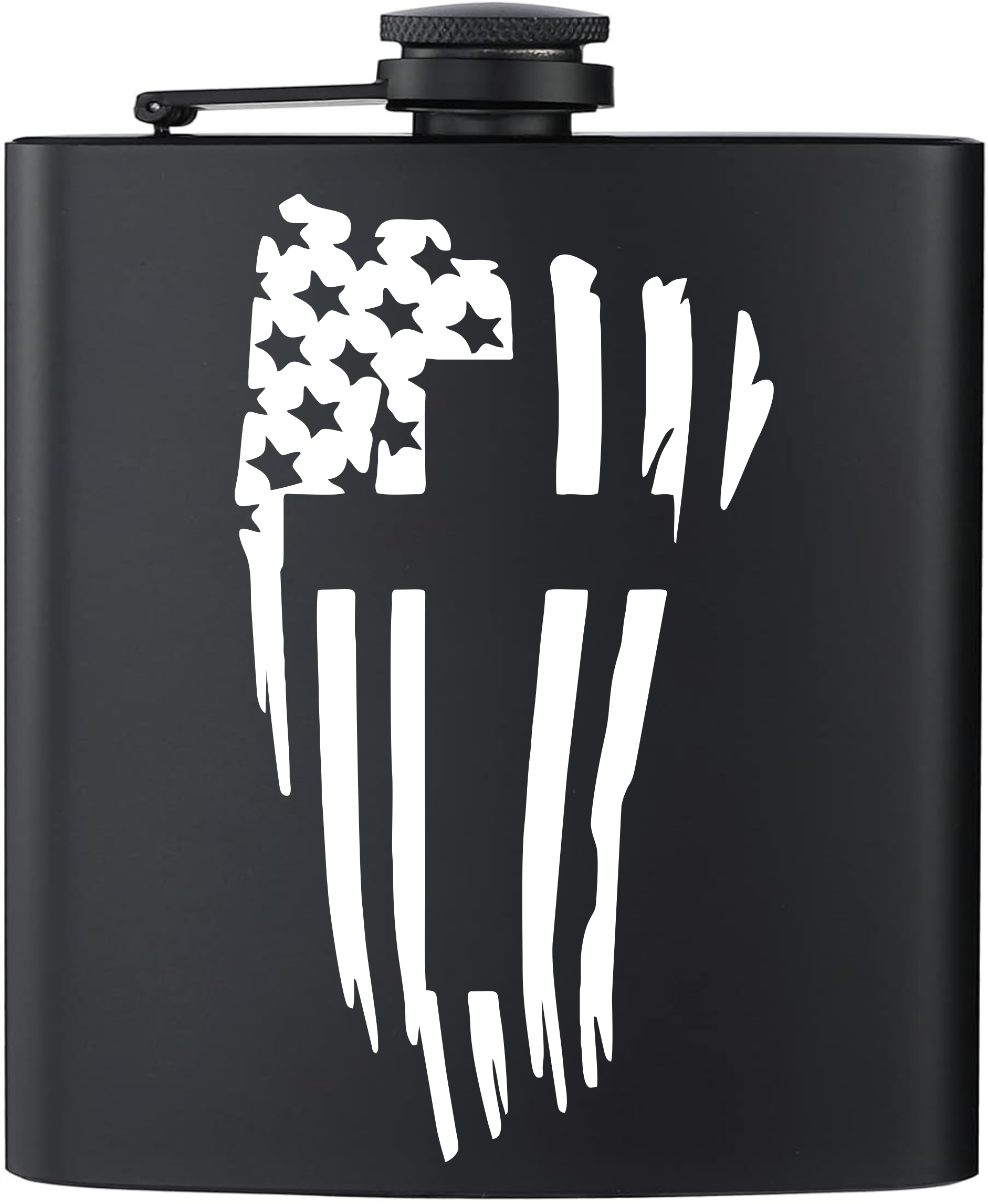 American Flag And Cross 6oz Drinking Flask